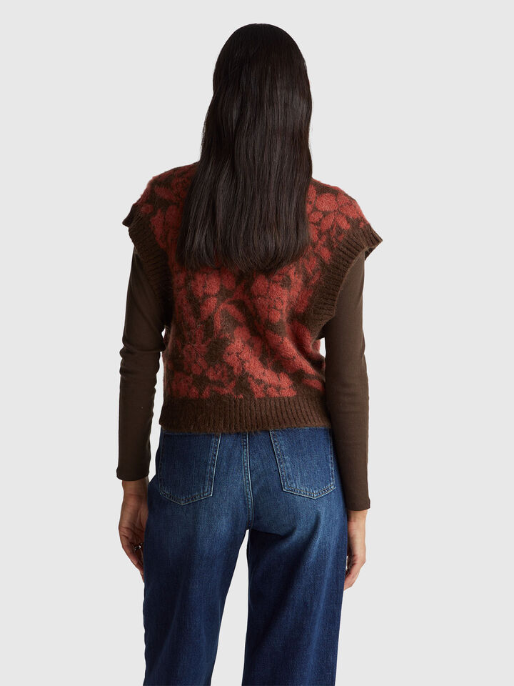 S/L V NECK SWEATER Femme image number 2